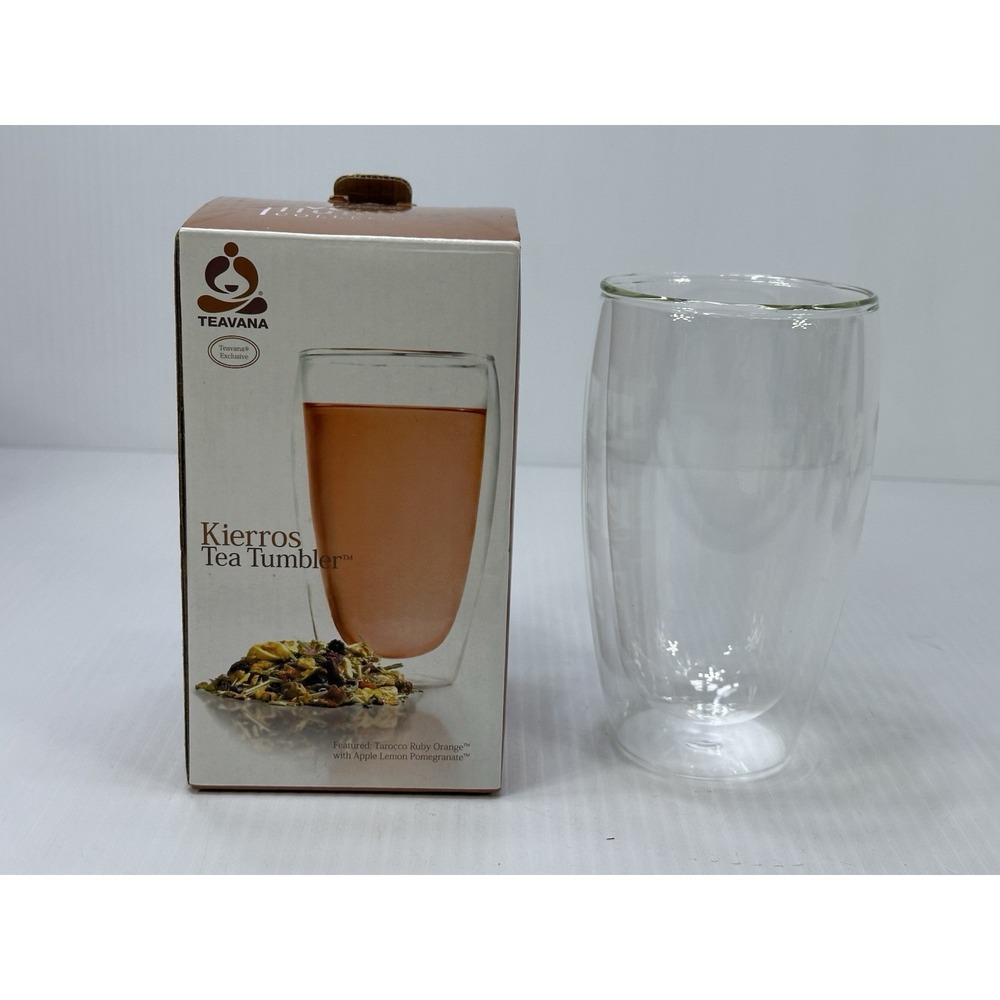 Teavana Kierras Glass Tea Tumbler 18 Oz With Original Boxes Tea Glasses